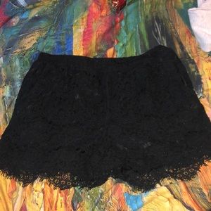 Black floral/lace shorts